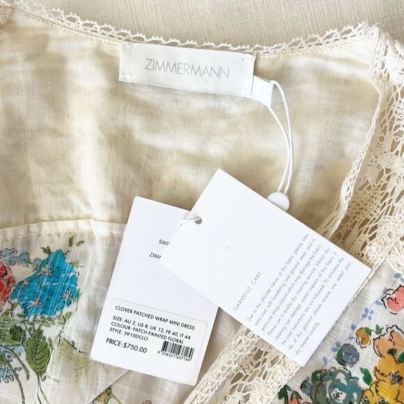 Zimmermann Clover Patched Wrap Mini Dress - Picture 12 of 16